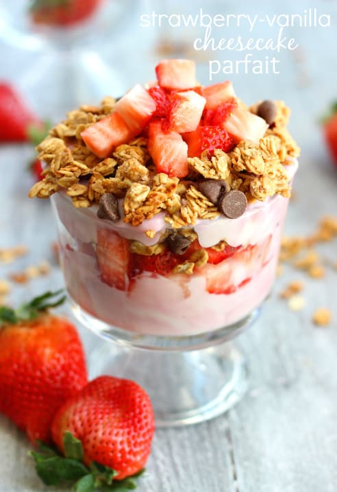 Strawberry-Vanilla-Cheesecake-Parfait-with-Homemade-Granola-from-Chelseas-Messy-Apron