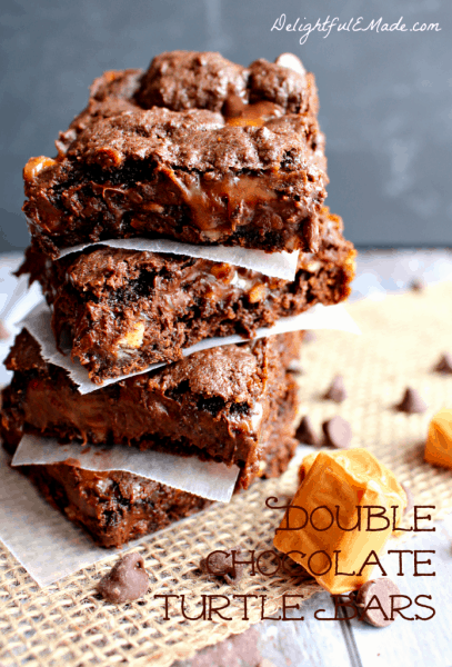 Double-Chocolate-Turtle-Bars-by-Delightful-E-Made-2-695x1024