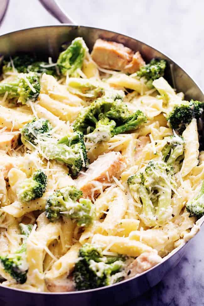 three cheese chicken broccoli alfredo