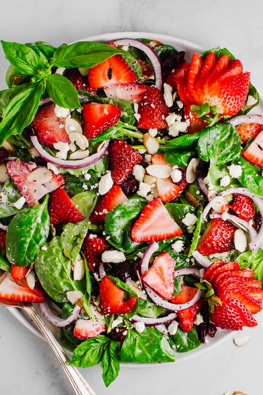 Strawberry Spinach Salad on a plate.
