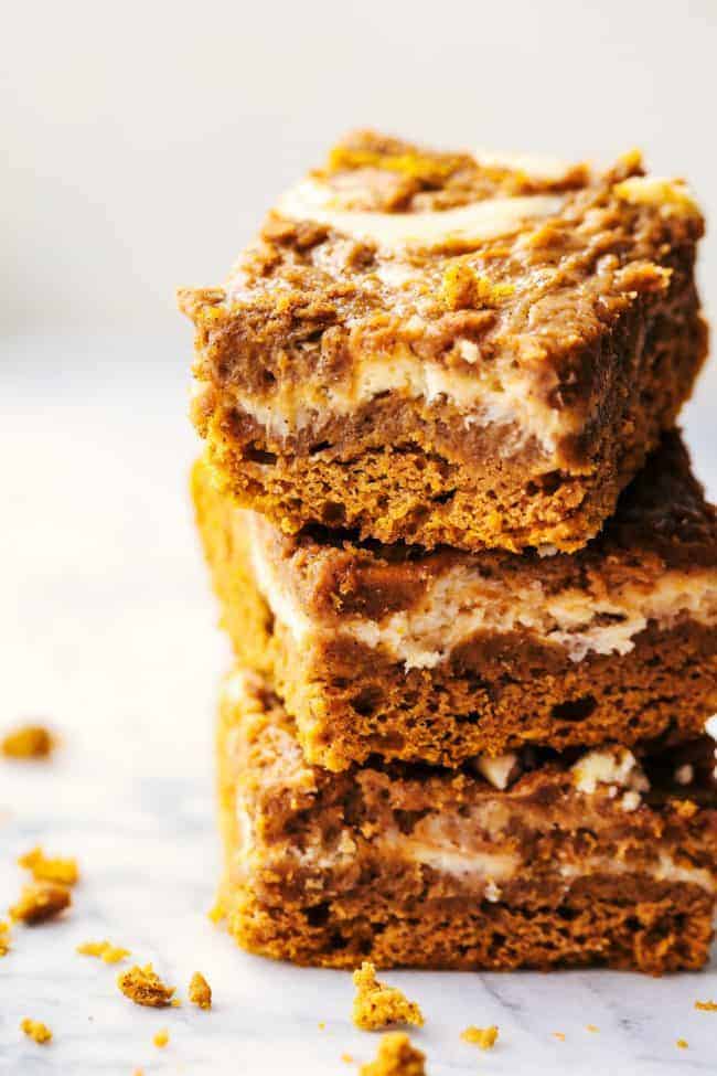 Pumpkin Roll Bars stacked on top of each other. 