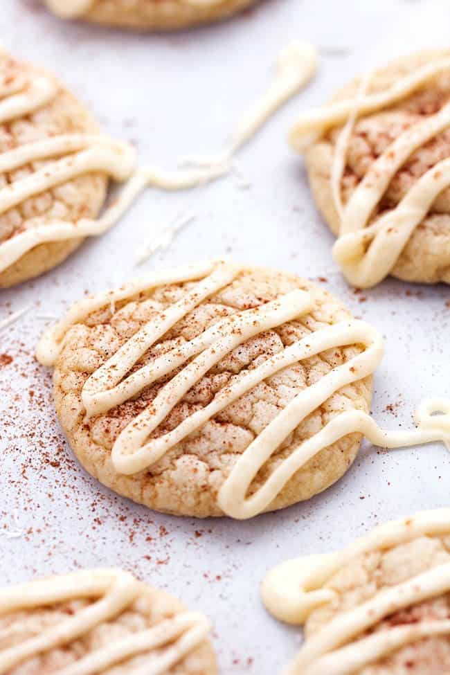 Eggnog cookies with icing over top. 