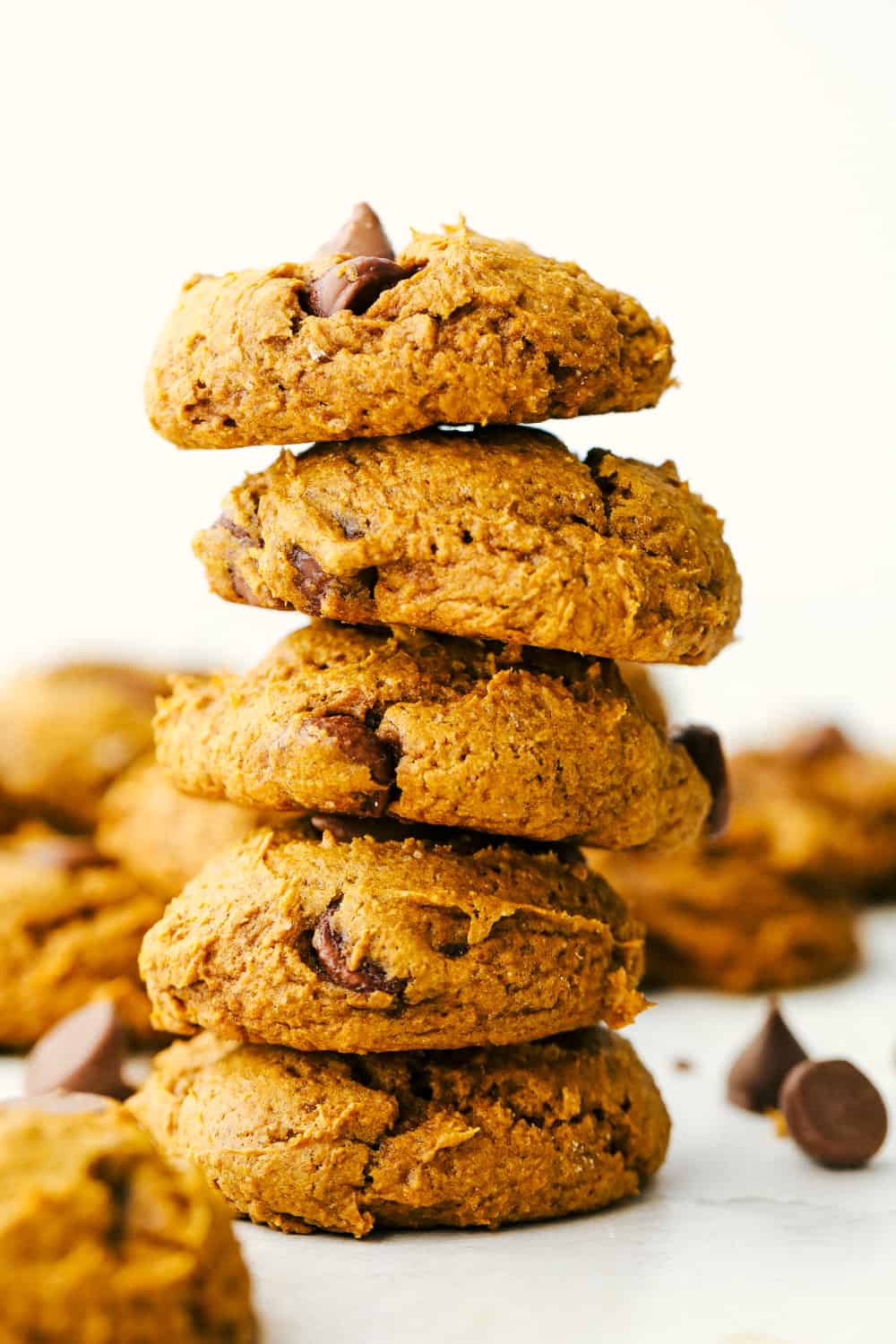 3 ingredient Pumpkin spiced Chocolate Chip cookies.