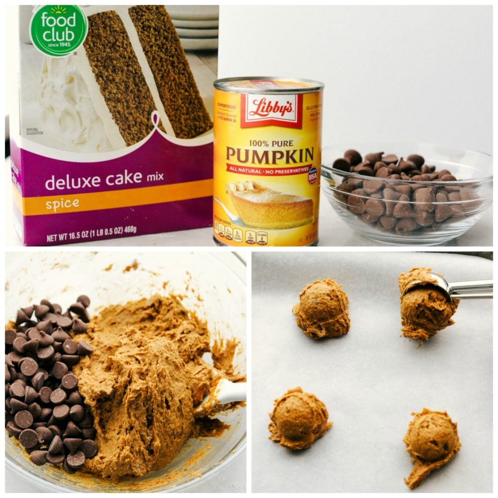 How to make 3 ingredient Pumpkin spiced Chocolate Chip cookies.