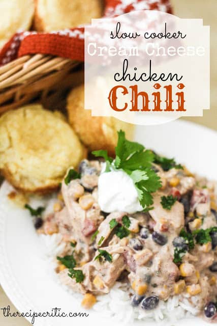 Slow Cooker Cream Cheese Chicken Chili - 50