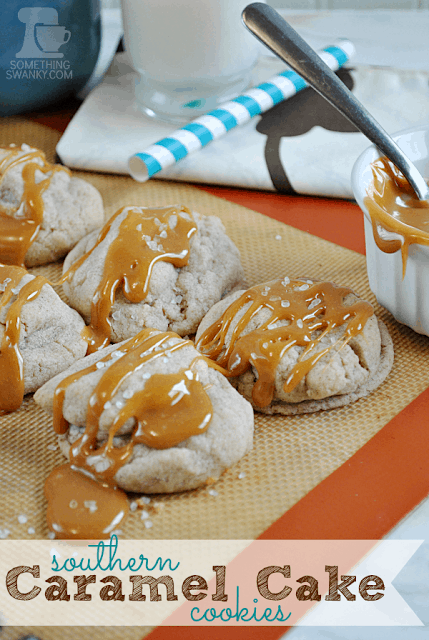 Southern caramel cake cookies on cooling sheet