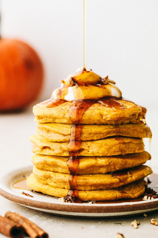 Delicious, Fluffy, spiced pumpkin pancakes