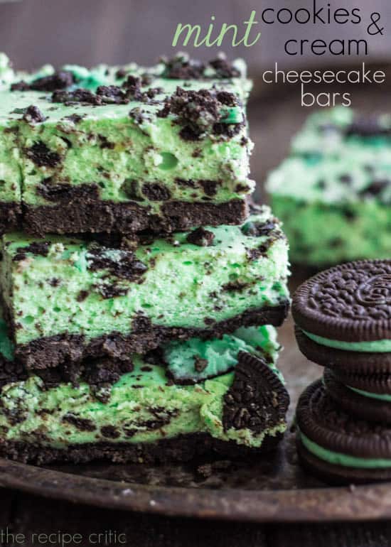 Mint Cookies and Cream Cheesecake Bars - 63