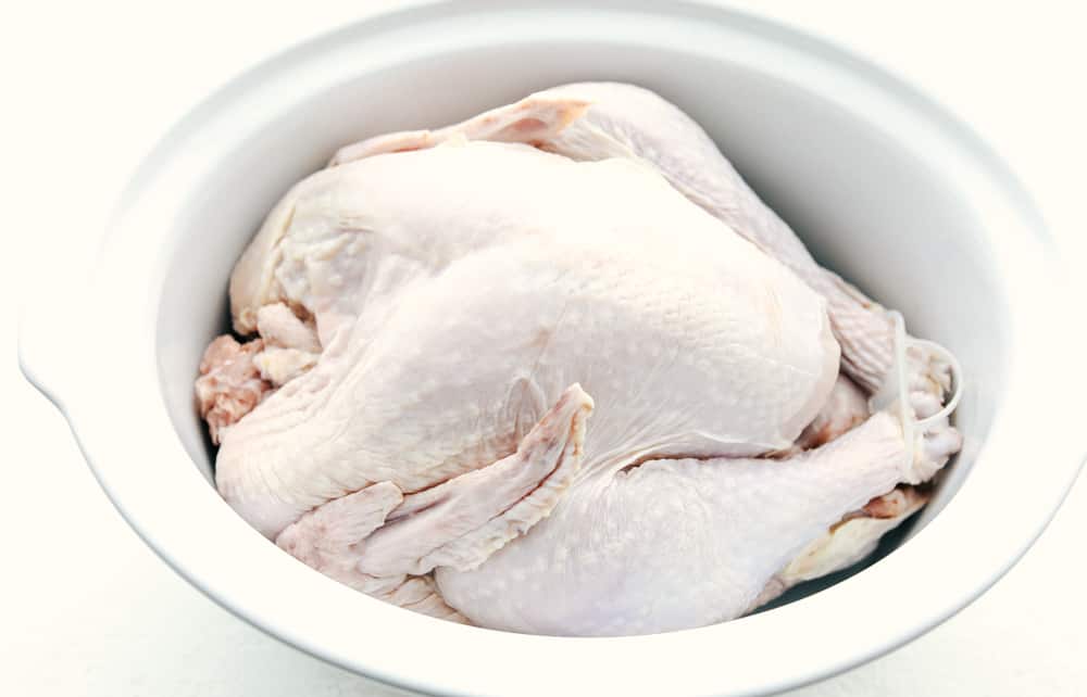 Turkey in a slow cooker. 