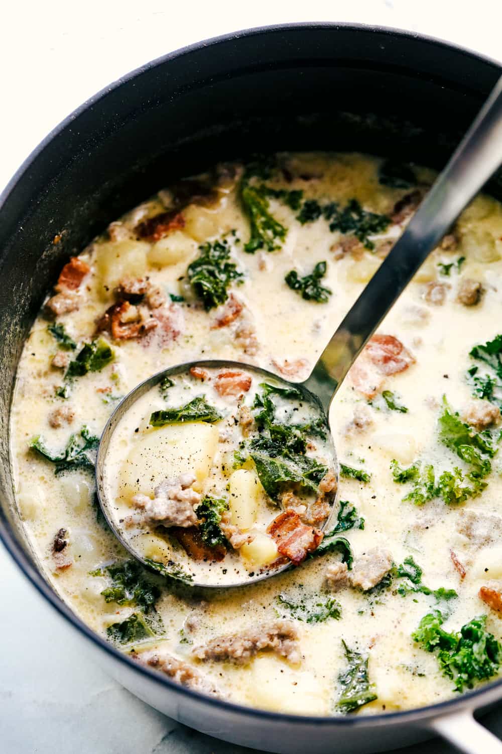 Zuppa Toscana cooking on the stove top