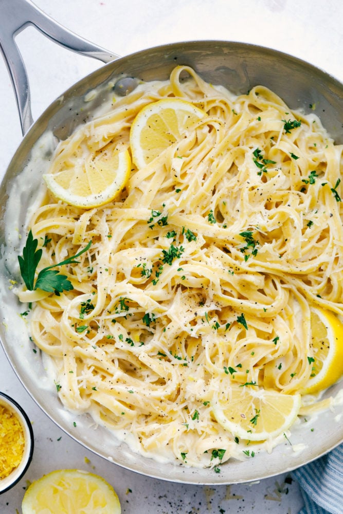 Lemon Garlic Cream Fettuccini - 13