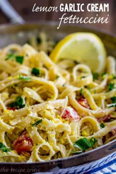 Lemon Cream Garlic Fettuccini - One of the Best Easy Pasta Recipes. The Recipe Critic, Alyssa Rivers.