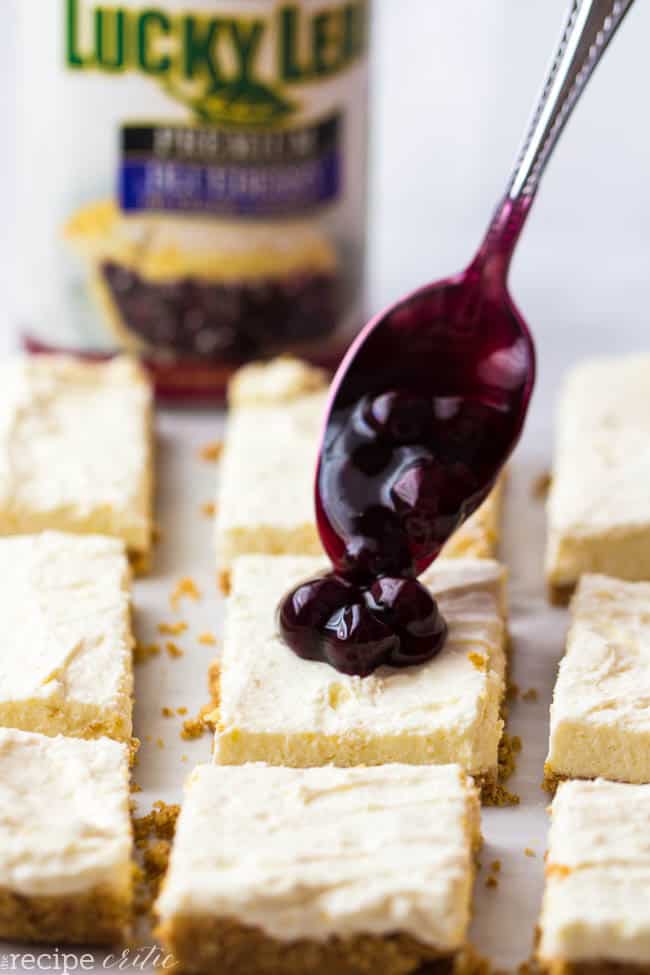 No Bake Lemon Blueberry Cheesecake Bars - 84