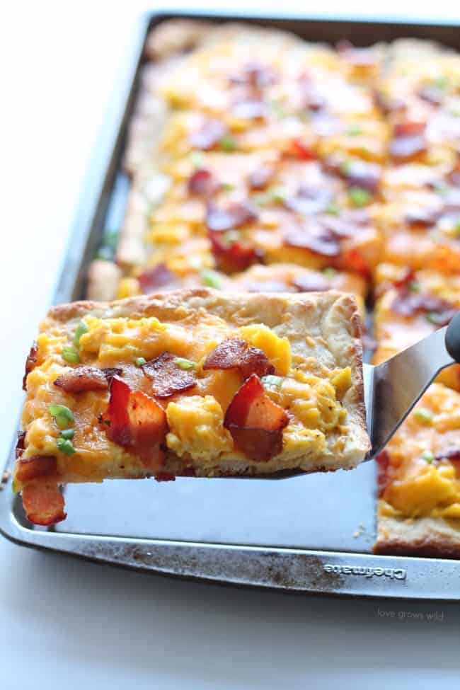 Bacon and Cheddar Breakfast Pizza - 57