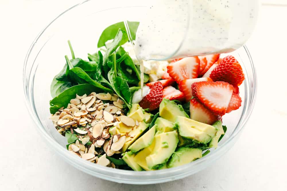 Strawberry Avocado Spinach Salad with Creamy Poppyseed Dressing - 3