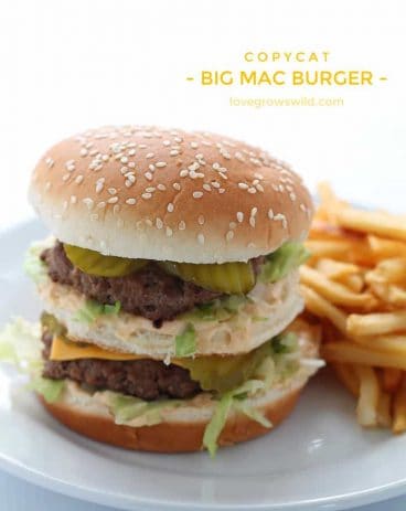 This Big Mac Burger is extra meaty with a delicious special sauce, just like the original! | Recipe by Love Grows Wild via The Recipe Critic