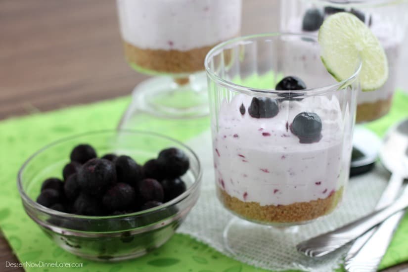 Blueberry Lime No Bake Cheesecake Cups - 38