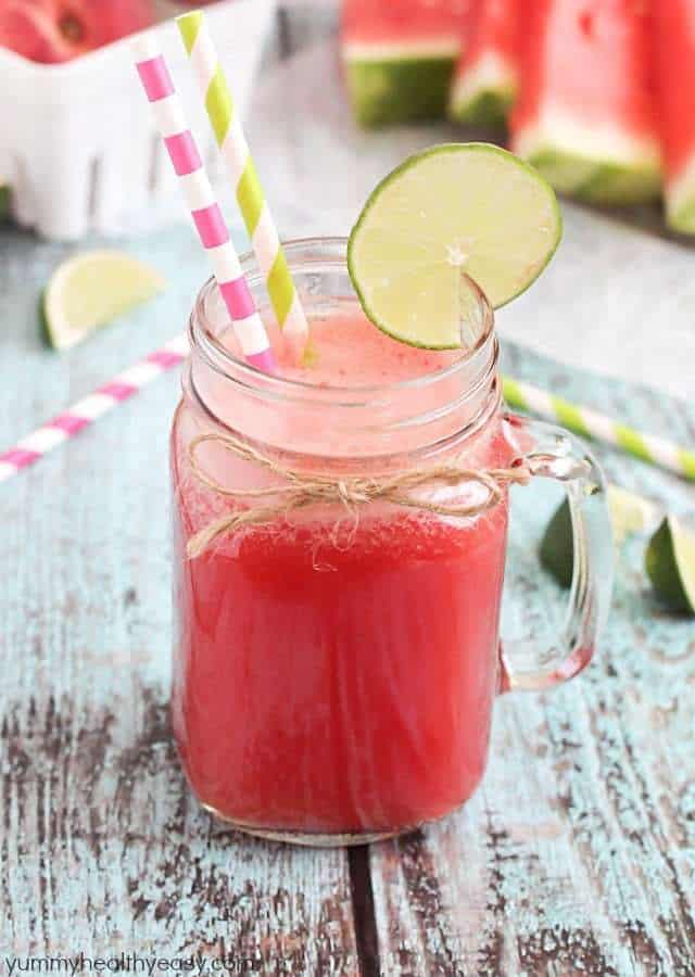 Wassermelonen-Pfirsich-Kühler – köstliches Getränk, perfekt für den Sommer!