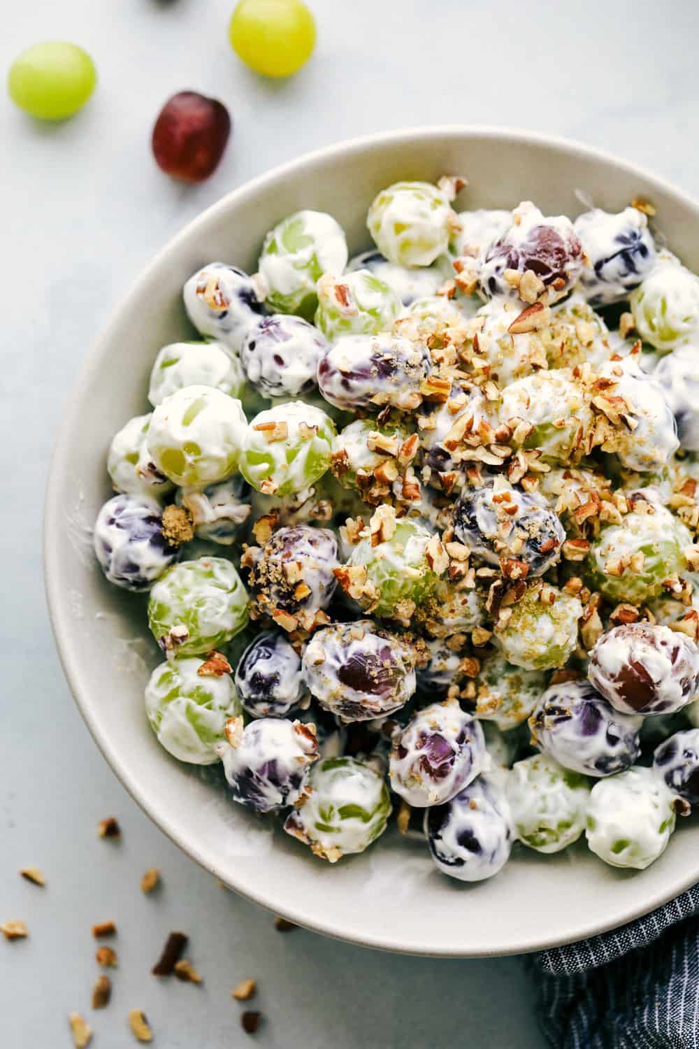 Creamy Grape Salad in a bowl.