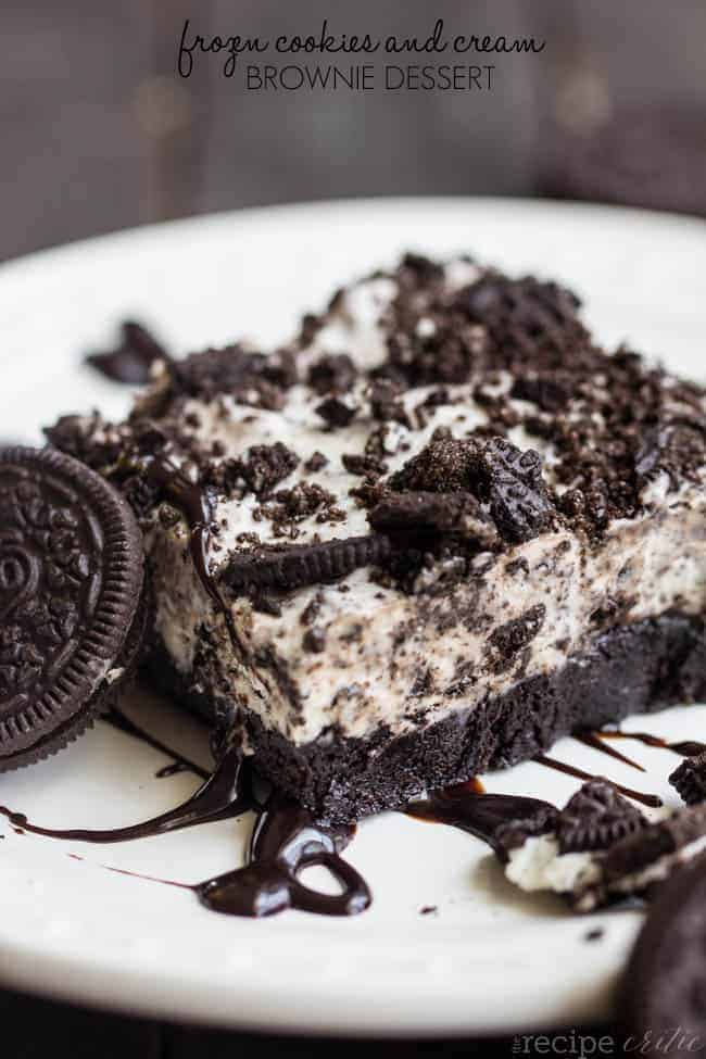 Frozen Cookies And Cream Brownie Dessert The Recipe Critic