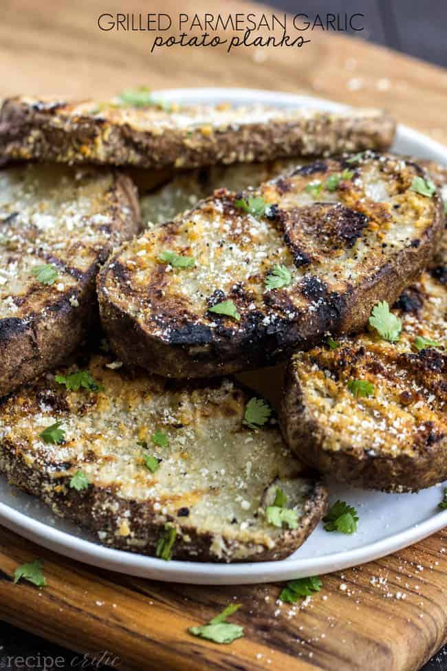 grilled parmesan garlic potato planks