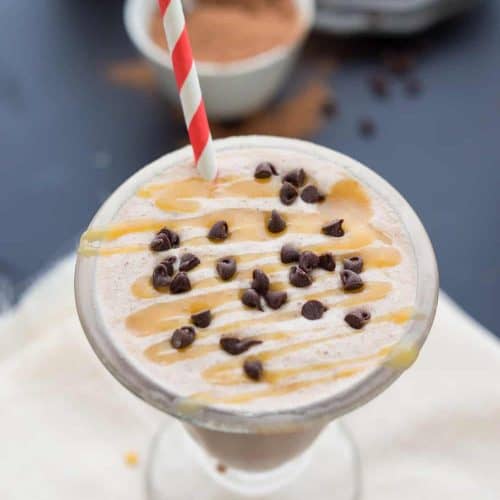 Salted Caramel and Chocolate Chip Milkshake | The Recipe Critic