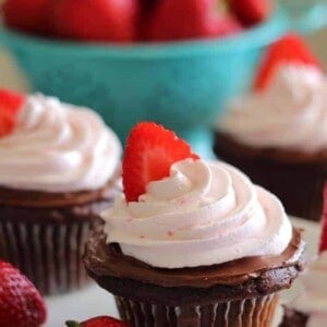 Chocolate Nutella Cupcakes with Strawberry Whipped Cream - 35