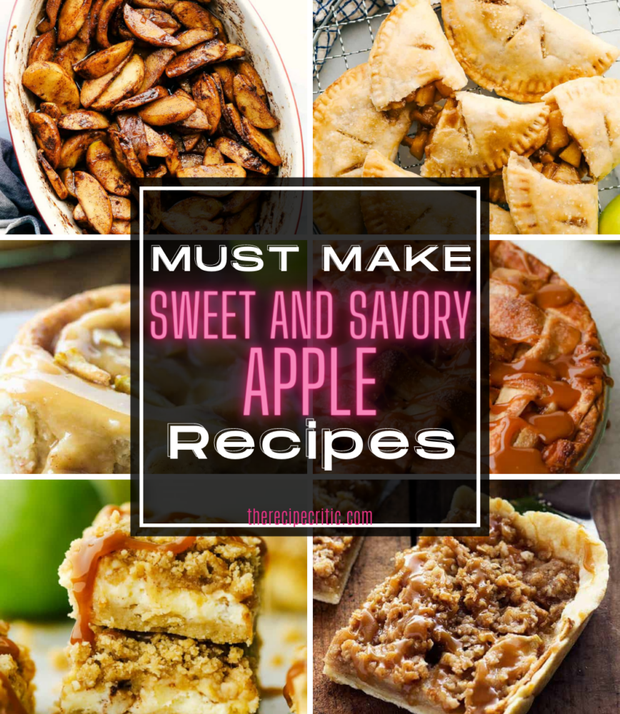 A collage of six photos of apple recipes. 