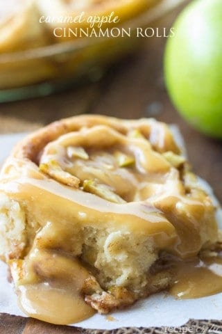 Caramel Apple Cinnamon Rolls 