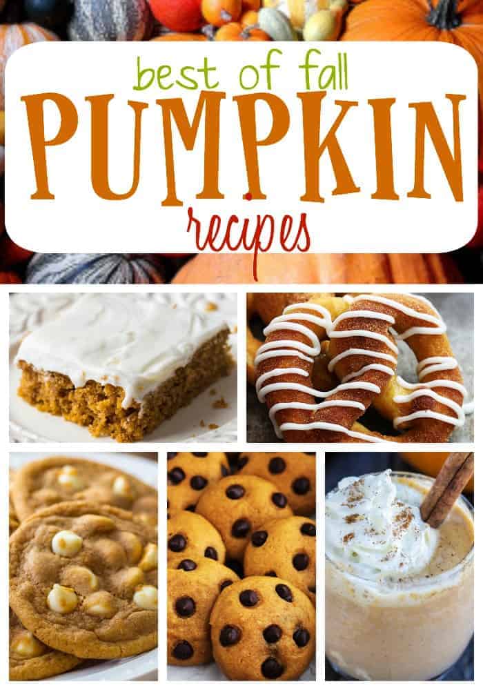 Collage of pumpkin recipes. 