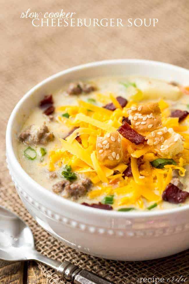 Slow Cooker Cheeseburger Soup - 3