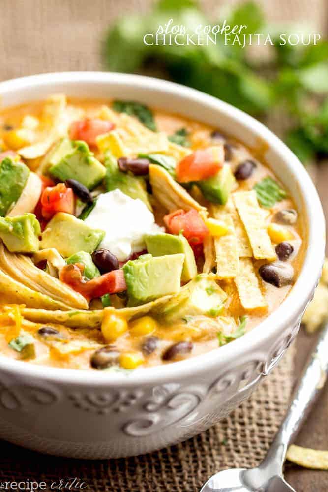 Easy Creamy Chicken Fajita Soup (Crockpot)