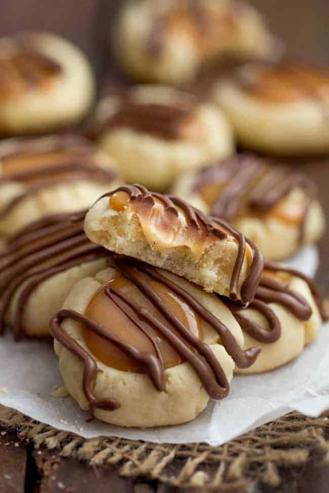 Twix Thumbprint Cookies | The Recipe Critic