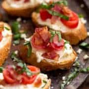 Creamy Feta and Bacon Bruschetta | The Recipe Critic