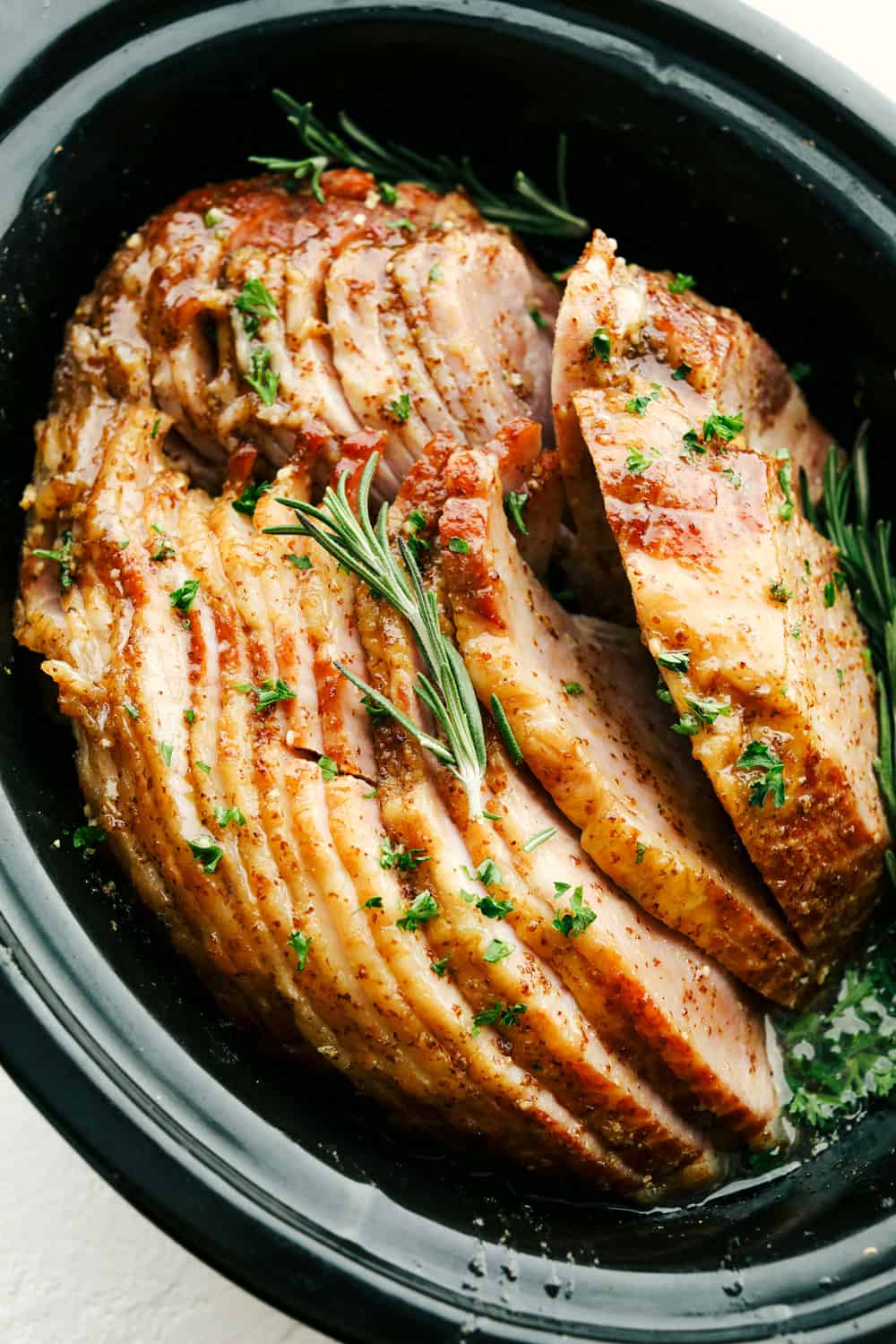 Slow Cooker Ham with Honey Mustard Glaze - Cravings of a Lunatic