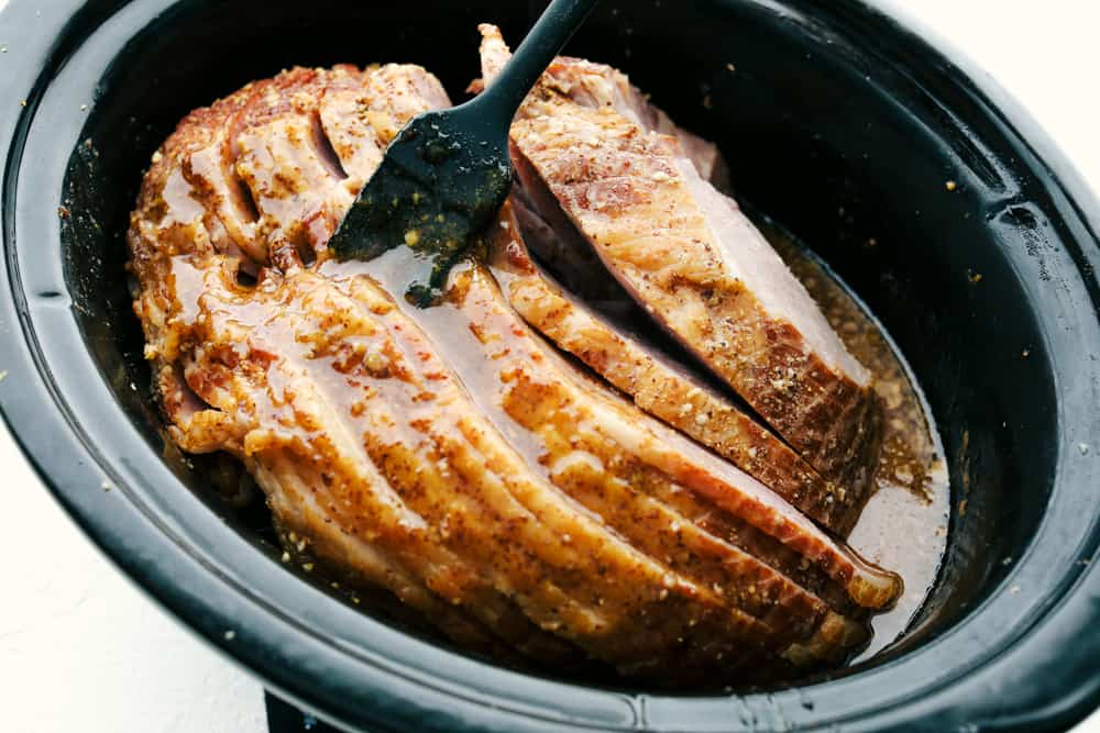 Slow Cooker Honey Garlic Mustard Glazed Ham - 61