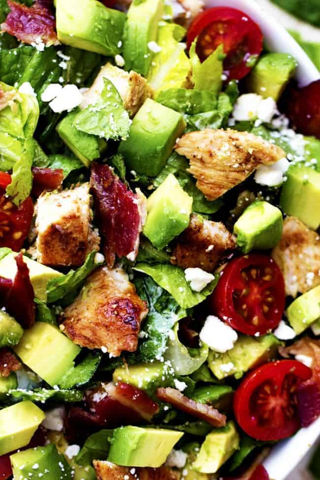 Avocado  Chicken and Bacon Chopped Salad with a Creamy Basil Dressing - 68