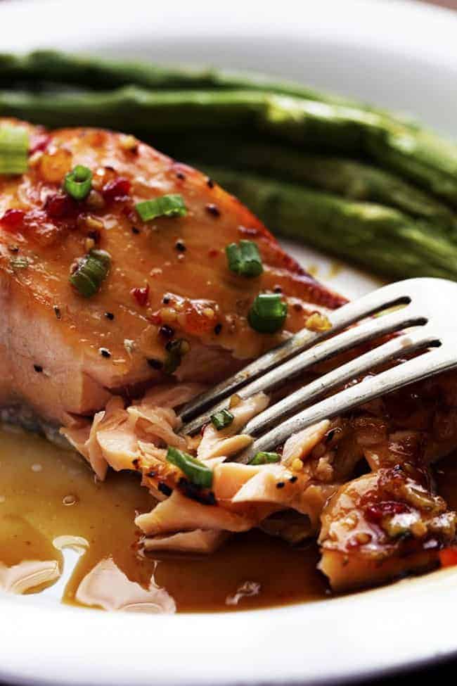 Sweet Chili Garlic Glazed Salmon - 4