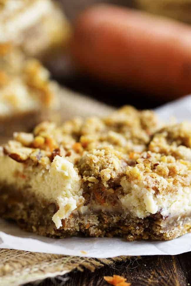 Carrot Cake Cheesecake Crumble Bars - 86