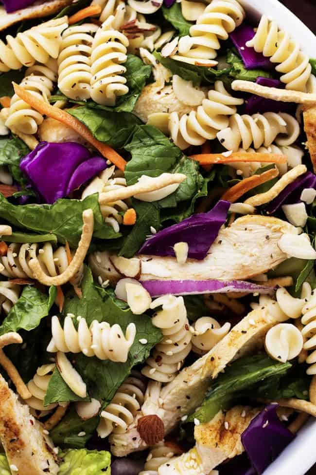 chinese salad on a white plate