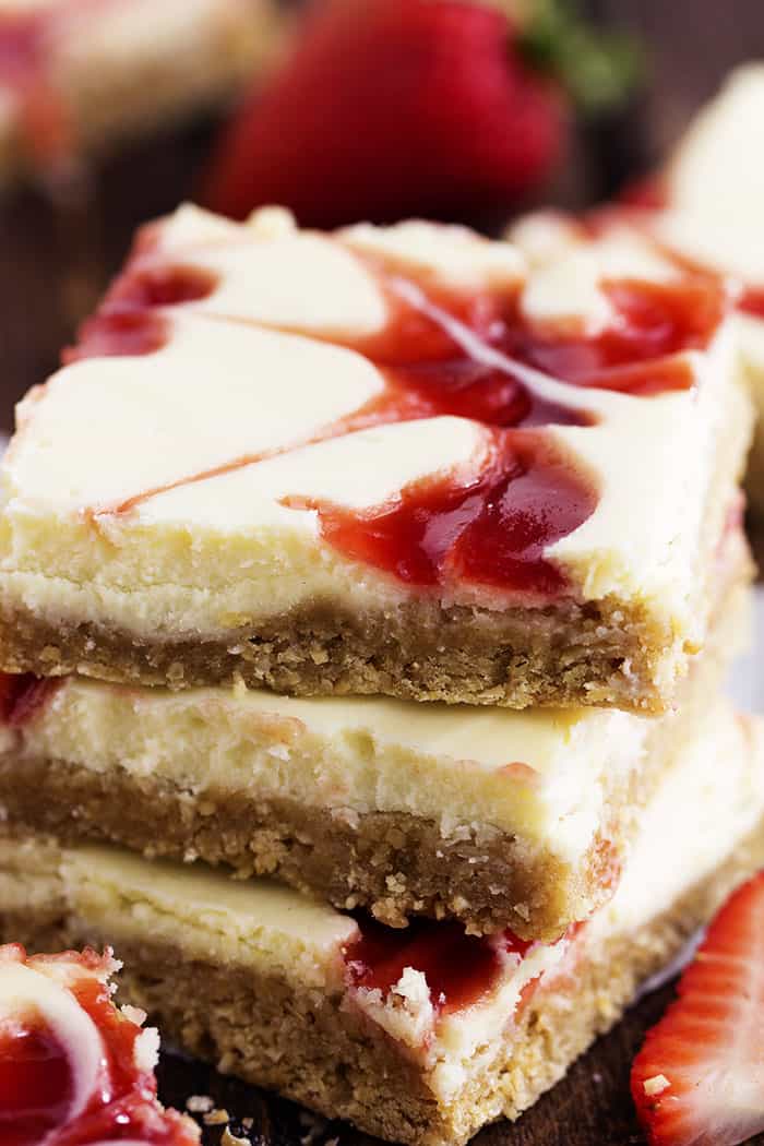 Strawberry Swirl Cheesecake Oatmeal Cookie Bars - 18