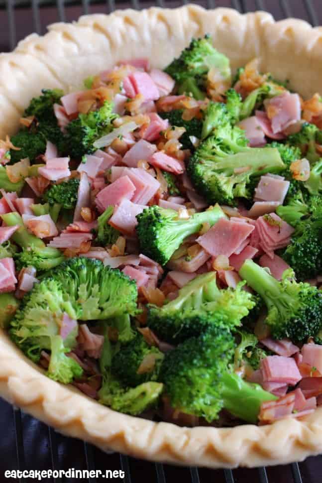 Ham and Broccoli Quiche step 1.