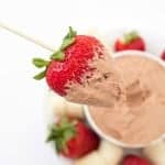 The easiest peanut butter cup fruit dip! Tastes like you are eating an actual peanut butter cup!