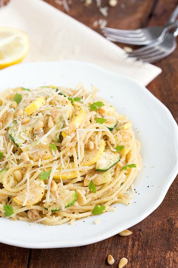 summer squash lemon spaghetti