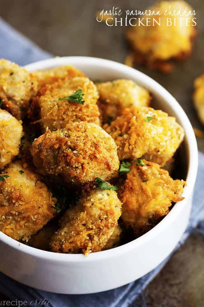 Garlic Parmesan Cheddar Chicken Bites - 13