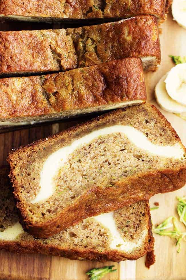 Cream Cheese Swirled Banana Zucchini Bread - 34