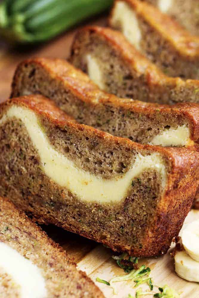 Cream Cheese Swirled Banana Zucchini Bread | The Recipe Critic