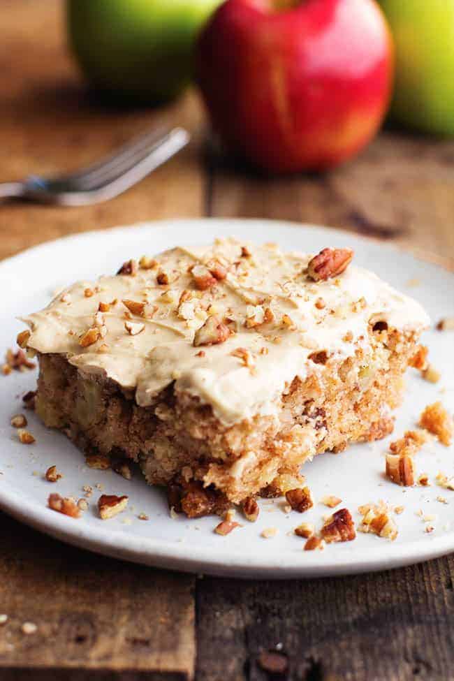 Apple Pecan Spice Cake With Brown Sugar Cream Cheese Frosting The Recipe Critic