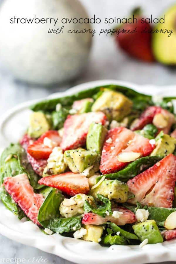 Strawberry Avocado Spinach Salad