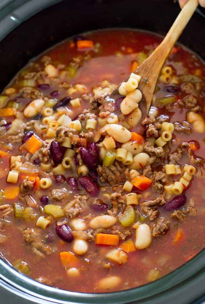 Slow Cooker Pasta e Fagioli Soup | The Recipe Critic